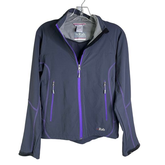 Rab Sawtooth Jacket Women S Gray Softshell Full Zip Windbreaker Outdoorsy Hiking - Picture 1 of 11